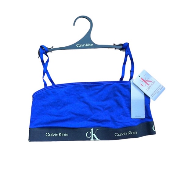 NWT Calvin Klein CK One Cotton Cobalt Bandeau Bralette - Picture 4 of 6